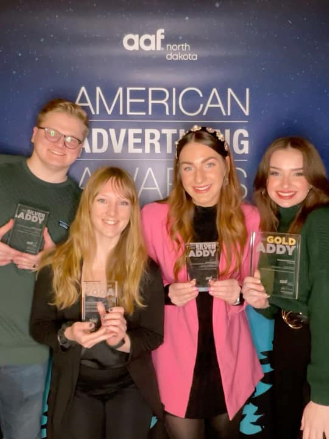 From left to right: Elias Pribbenow, MaryJo Nelson, Kate MacGregor, Jordyn Zavesky