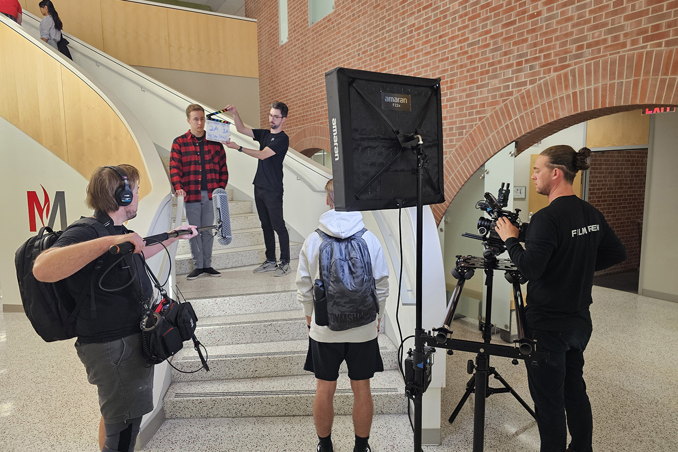 MSUM Students and Alumni filming commercial with Tellwell