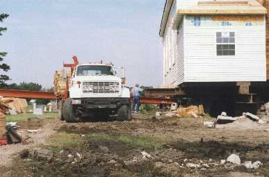 July 1998 Nora Church was moved on to its new foundation, a process that required precise coordination of hydraulic lifts and steel beams